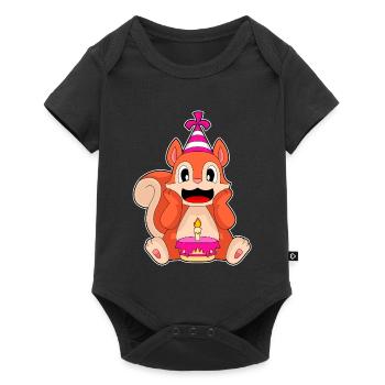 Squirrel Birthday Cake - Baby Premium short-sleeve bodysuit - black - Front