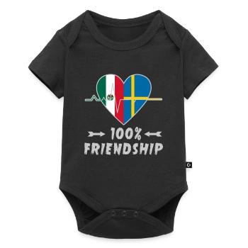 Mexico and Sweden 100% friendship - Baby Premium short-sleeve bodysuit - black - Front