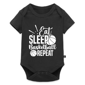 Manger dormir basket répéter blanc - Body à manches courtes Premium Bébé - noir - Devant