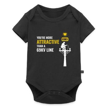 Lineman Valentine 69kV Line Attraction Humor Liebe - Baby Premium Kurzarmbody - Schwarz - Vorne