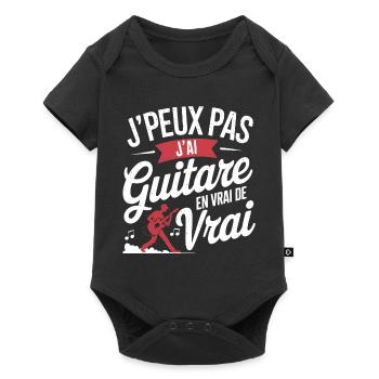 Ich kann keine richtige Gitarre haben - Baby Premium Kurzarmbody - Schwarz - Vorne