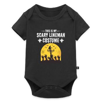 Scary Lineman Costume Halloween Power Line Design - Baby Premium short-sleeve bodysuit - black - Front