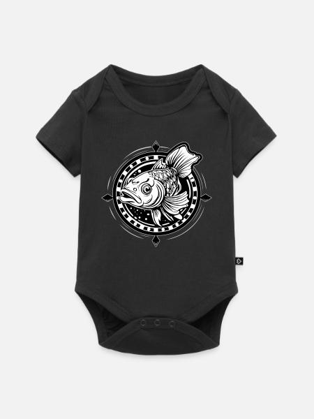 KARPFEN FISCHE - Baby Premium Kurzarmbody - Schwarz