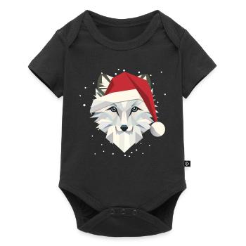 Renard arctique drôle dans un design festif de Noël - Body à manches courtes Premium Bébé - noir - Devant