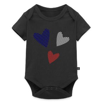HEART. CHRISTMAS. COUPLE. VALENTINE'S DAY. JUST MARRIED. - Baby Premium short-sleeve bodysuit - black - Front