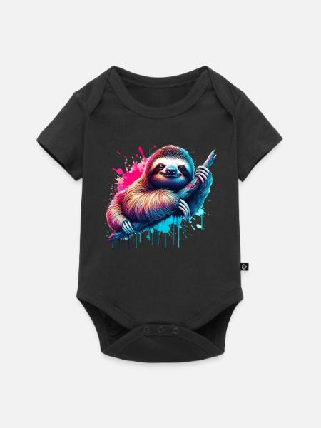 Faultier - Baby Premium Kurzarmbody - Schwarz