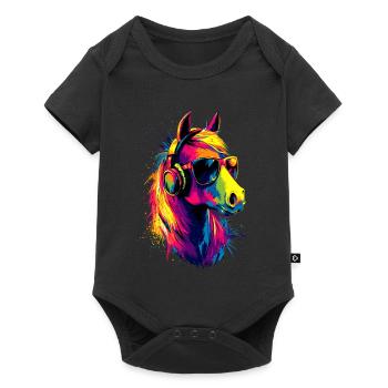 Pony Riding Pony Foal Rider Ponies Riding Pony Farm - Baby Premium short-sleeve bodysuit - black - Front