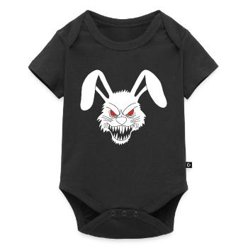 Lapin blanc démoniaque - Body à manches courtes Premium Bébé - noir - Devant