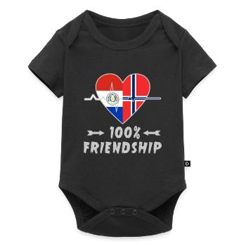 100 % amitié entre le Paraguay et la Norvège - Body à manches courtes Premium Bébé - noir - Devant