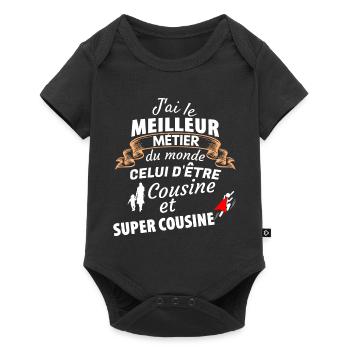 Fierté de la famille cousine super côte - Body à manches courtes Premium Bébé - noir - Devant