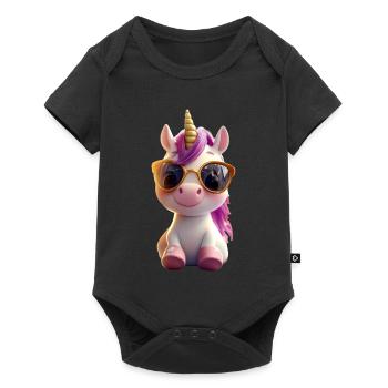 Licorne Cavalier Poney Ferme Chevaux Équitation Licornes - Body à manches courtes Premium Bébé - noir - Devant