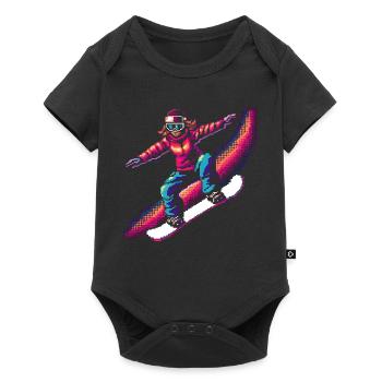 Pixel de snowboard - Body à manches courtes Premium Bébé - noir - Devant