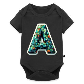 Letter A Polygon Colorful - Baby Premium short-sleeve bodysuit - black - Front