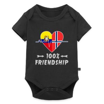 Ecuador and Norway 100% friendship - Baby Premium short-sleeve bodysuit - black - Front