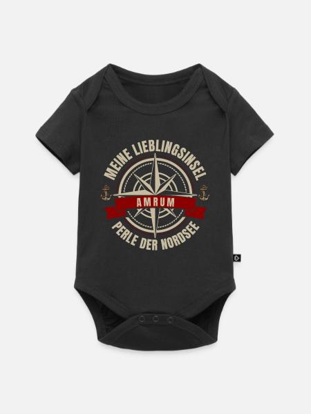 Meine Lieblingsinsel - Amrum - Baby Premium Kurzarmbody - Schwarz