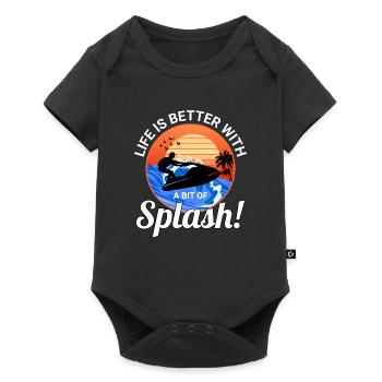 La vie est meilleure avec un peu de jet ski splash - Body à manches courtes Premium Bébé - noir - Devant