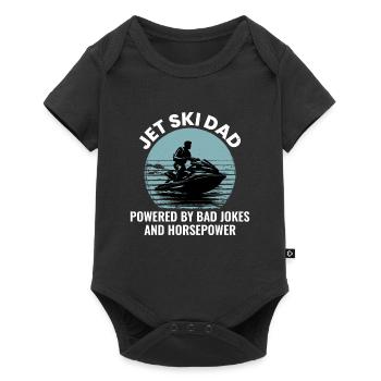 Jet Ski Dad – Powered by Bad Jokes & Horsepower - Baby Premium short-sleeve bodysuit - black - Front
