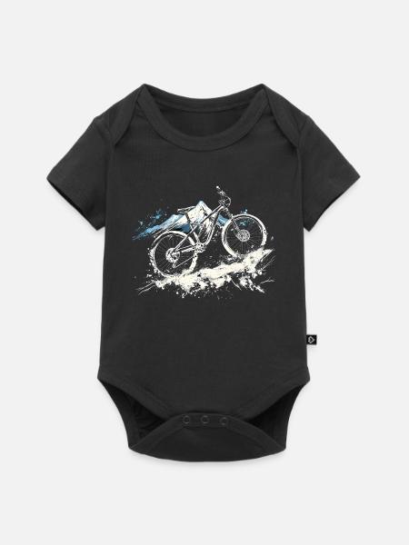 Mountainbiking Illustration - Baby Premium Kurzarmbody - Schwarz