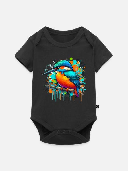 Eisvogel - Baby Premium Kurzarmbody - Schwarz