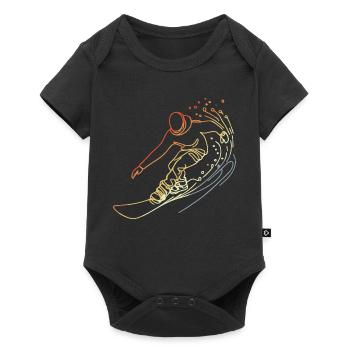 Vintage Snowboarder Sketch - Baby Premium short-sleeve bodysuit - black - Front