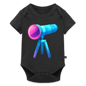 Flat and Colorful Telescope Design - Baby Premium short-sleeve bodysuit - black - Front