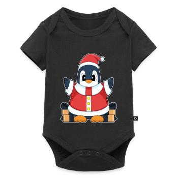 Pingouin Noël Père Noël - Body à manches courtes Premium Bébé - noir - Devant