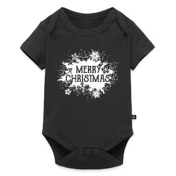 Snowflake Christmas Font Winter Cloud Logo - Baby Premium short-sleeve bodysuit - black - Front