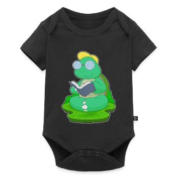 Turtle Nerd Book Glasses - Baby Premium short-sleeve bodysuit - black - Front