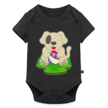 Dog Easter Easter Egg - Baby Premium short-sleeve bodysuit - black - Front