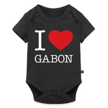 I LOVE GABON - Baby Premium Kurzarmbody - Schwarz - Vorne