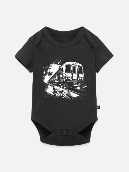 Zug Farbklecks - Baby Premium Kurzarmbody - Schwarz
