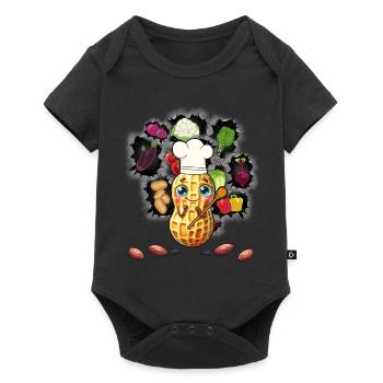 Erdnuss Koch Köche Köchin Gemüse Vegetarisch - Baby Premium Kurzarmbody - Schwarz - Vorne