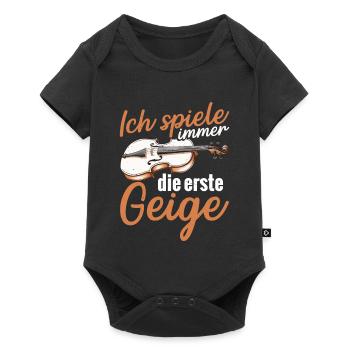 Ich Spiele Immer Die Erste Geige - Baby Premium Kurzarmbody - Schwarz - Vorne