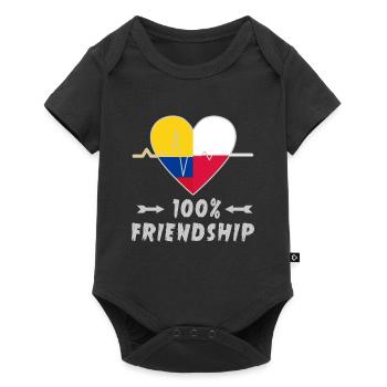 100 % amitié entre la Colombie et la Pologne - Body à manches courtes Premium Bébé - noir - Devant