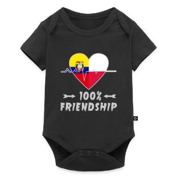 Ecuador and Poland 100% friendship - Baby Premium short-sleeve bodysuit - black - Front