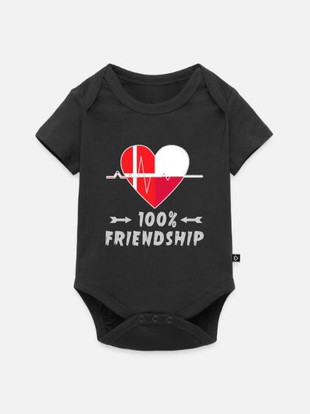 Dänemark und Polen 100% Freundschaft - Premium kortærmet baby-body  - sort