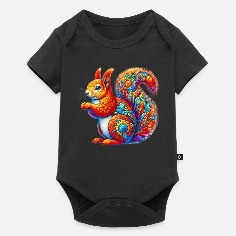 Eichhörnchen - Baby Premium Kurzarmbody - Schwarz