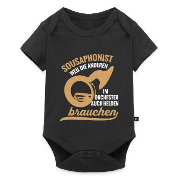 Sousaphonist Held Sousaphon Musiker Blaskapelle - Baby Premium Kurzarmbody - Schwarz - Vorne