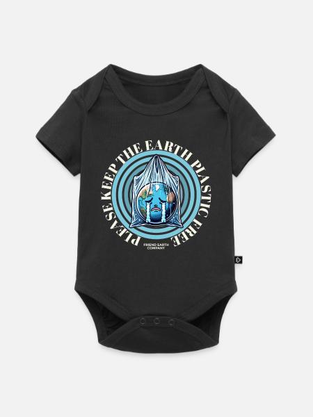 Weinende Erdkugel - Baby Premium Kurzarmbody - Schwarz