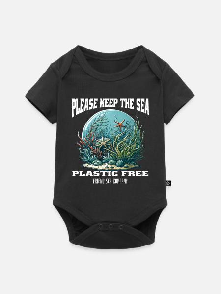 Plastik und Meer - Baby Premium Kurzarmbody - Schwarz