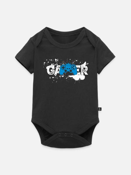 Gamer Splash Controller - Baby Premium Kurzarmbody - Schwarz