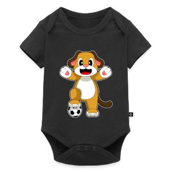 Dog Soccer Player Soccer - Baby Premium short-sleeve bodysuit - black - Front