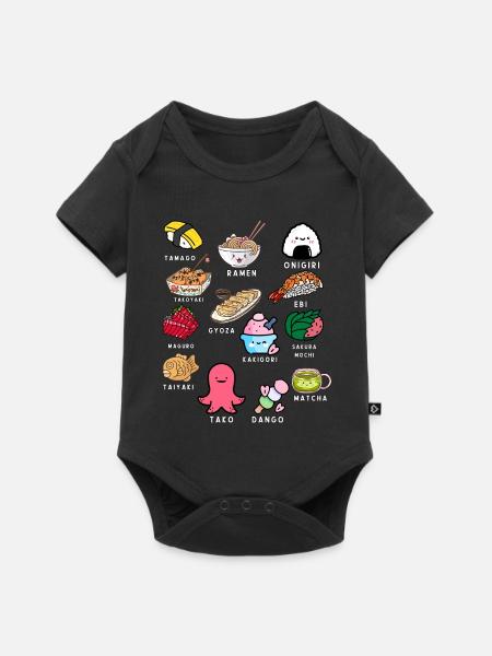 Japanisches Essen Ramen Wasabi Tamago Kawaii Ota - Baby Premium Kurzarmbody - Schwarz