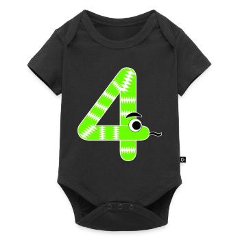 Number Four 4 Kids Birthday Snake - Baby Premium short-sleeve bodysuit - black - Front