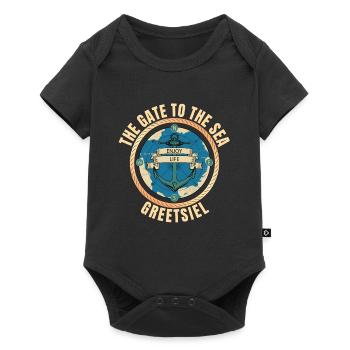 The Gate to the Sea - Greetsiel - Baby Premium Kurzarmbody - Schwarz - Vorne