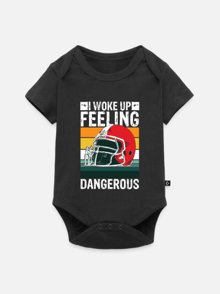 I woke up feeling - Baby Premium Kurzarmbody - Schwarz