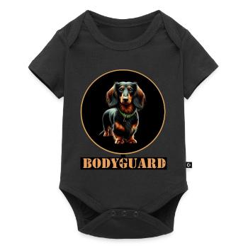 Garde du corps Teckel à poil long - Body à manches courtes Premium Bébé - noir - Devant