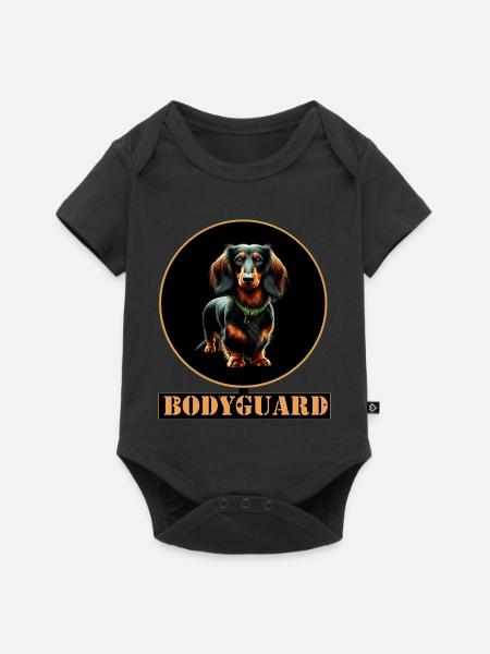 Garde du corps Teckel à poil long - Body à manches courtes Premium Bébé - noir