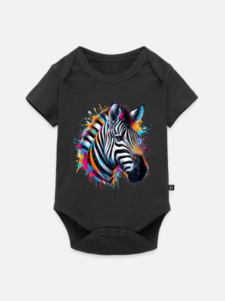 Zebra - Baby Premium Kurzarmbody - Schwarz