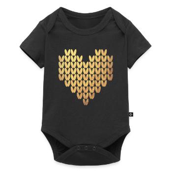 Motif de tricot coeur or Exclusive Love Winter - Body à manches courtes Premium Bébé - noir - Devant